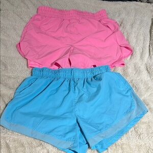 Avita Women's Athletic Shorts - Vibrant Pink and Sky Blue 2 pairs bundle 12 14